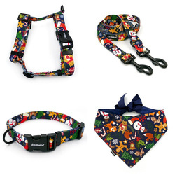 ACCESSORY KIT. Big dog. Winter is Coming Psiakrew Series; Collar, Harness, Leash, Bandana