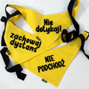 Dog Bandana - DO NOT APPROACH - Psiakrew, personalized tied handkerchief, yellow bandana scarf