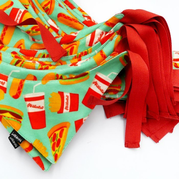 Premium Dog Bandana Doggy Foodie handkerchief style to tie around your pet’s neck