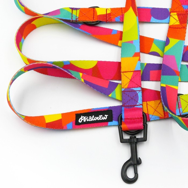 Hundeleine Kaleidoskop Psiakrew, Breite 2,5 cm, Karabiner 6 cm schwarz