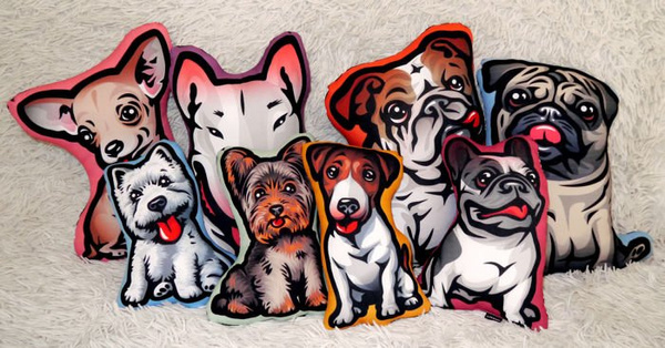 Decorative Dog Pillow Cushion French Bulldog beige cuddly mascot