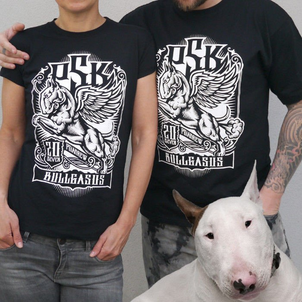 Bull Terrier Koszulka Pies Bullgasus, męski T-shirt Psiakrew, Bulterier