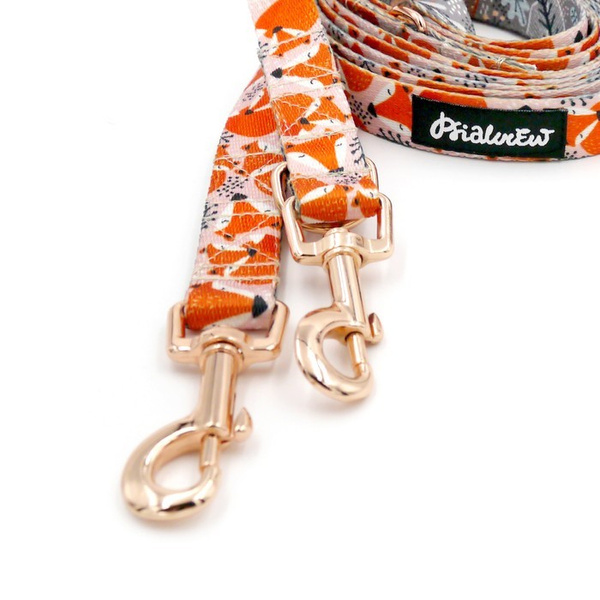 Hundeleine Foxy Lady Psiakrew Breite 2 cm, Roségold Karabinerhaken 6 cm