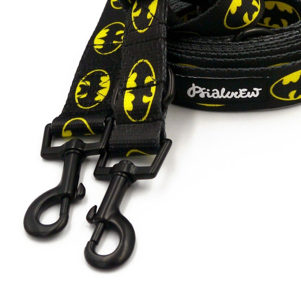 Dog Leash Bat Dog width 2.5 cm, 1" wide, snap hook black 6cm