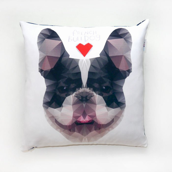 Poduszka z buldogiem francuskim, Geometric French Bulldog, Psakrew Grubcio