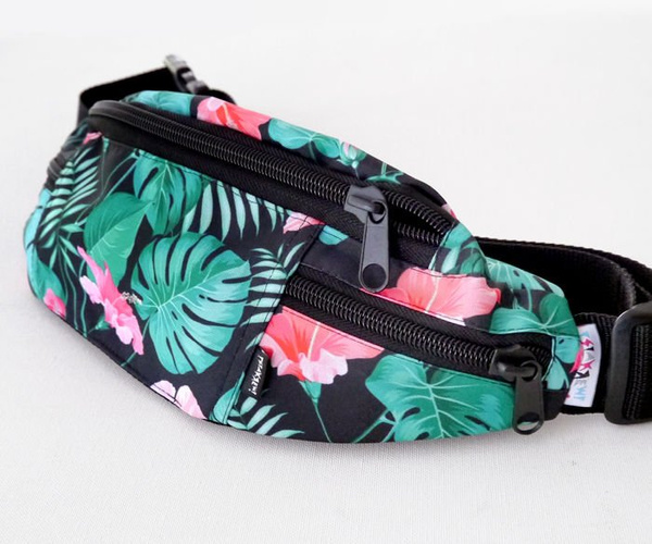 Fanny Pack Hip Bag Tropical Monstera, Bum Bag Psiakrew