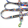 Long Dog Leash Dia de los Muertos Psiakrew width 2 cm (0.78") wide, holo snap hook 6 cm