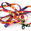 Długa Smycz Dla Psa Tie Dye Przepinana Regulowana szerokość 2 cm, czarny karabińczyk 7 cm