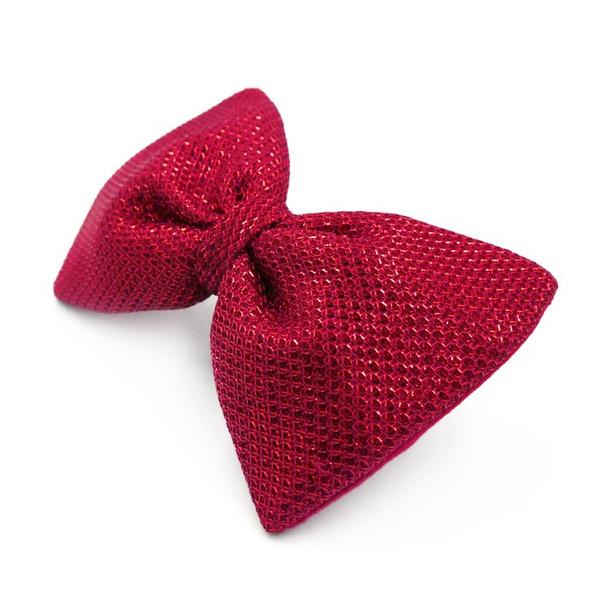 Red disco party bow tie for a dog; carnival New Year's Eve decorative bow Psiakrew