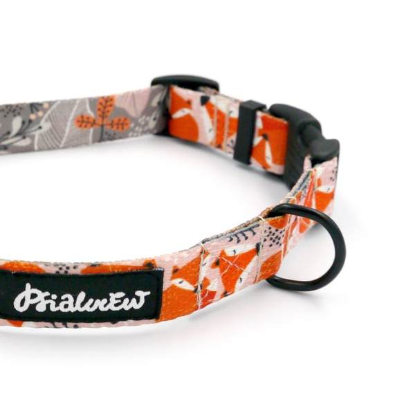 Verstellbares Hundehalsband Foxy Lady Psiakrew, Breite 2 cm, kleiner Hund, schwarze Beschläge