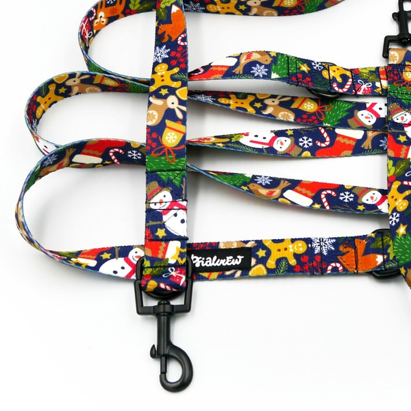 Dog Leash Winter is Coming Psiakrew width 2.5 cm, 1" wide, snap hook black 6cm