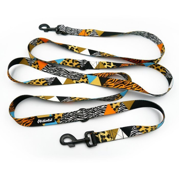 Dog Leash Wild Animals width 2.5 cm, 1"  wide, big black snap hook