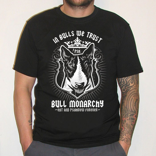 Koszulka Pies Bull Monarchy Bull Terrier EBT, męska koszulka Psiakrew