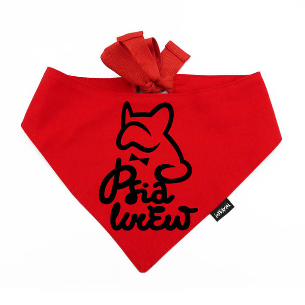 Czerwona Personalizowana Bandana dla psa, Twoje Logo Grafika, wiązana chusteczka, apaszka Psiakrew