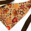 Premium Dog Bandana Cinnamon Gingerbreads handkerchief style to tie around your pet’s neck