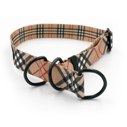 Dogberry Half-Clamp-Halsband, 3 cm breit, für mittlere und größere Hunde, schwarze Beschläge