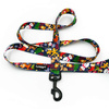 Dog Leash Winter is coming width 2.5 cm, 1"  wide, big black snap hook 8 cm