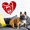 Französische Bulldogge, Frenchie Love Hund Aufkleber Psiakrew