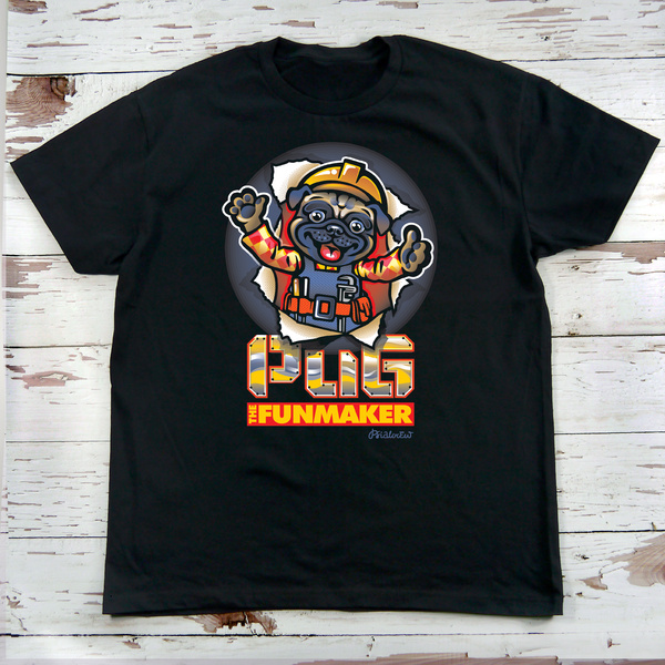 Koszulka męska Pug The Funmaker Psiakrew