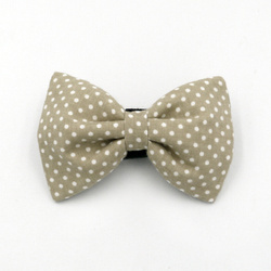 Beige and white polka dot Dog Bow Tie Sernik, Pet Bow Tie, Bowtie, Collar Attachment