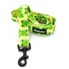 Dog Leash Green Frogs width 2.5 cm, 1"  wide, black snap hook 6 cm