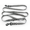 Dog Leash Checker width 2.5 cm, 1"  wide, black, big snap hook 8 cm