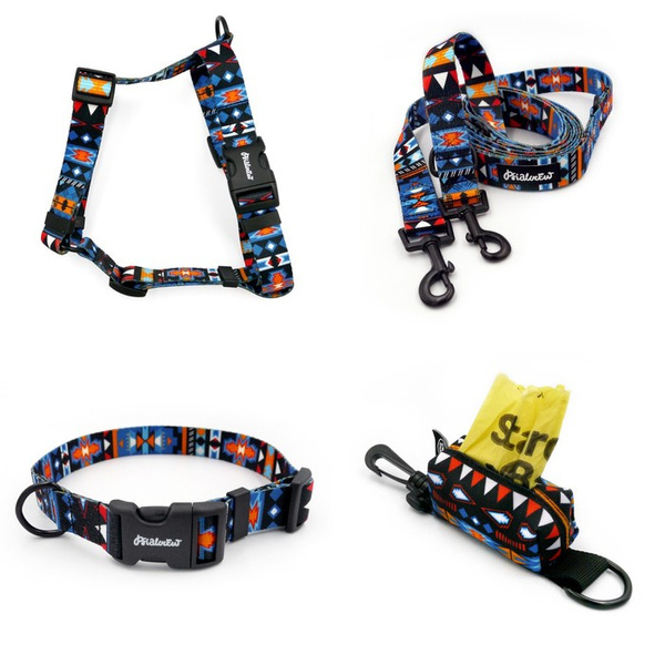 ACCESSORY KIT. Medium dog. Psiakrew Sorry Winnetou Series; Collar, Harness, Leash, Pouch