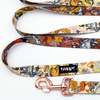 Dog Leash Forest Treasures width 2.5 cm, 1"  wide. pink gold, big snap hook 8 cm