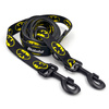 Dog Leash Batdog width 2.5 cm, 1"  wide, black, big snap hook 8 cm