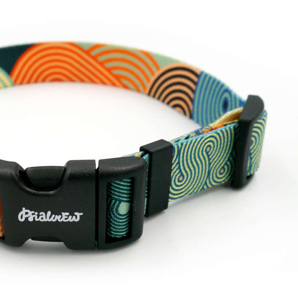 Dog Collar Psiakrew Geo Snake 2.5 cm wide, black extras