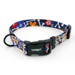 Dog Collar Psiakrew Día de los Muertos 2.5 cm, 1"  wide, black extras