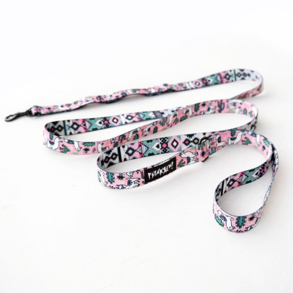 Dog Leash Llama, 2 cm wide, black small snap hook 4 cm