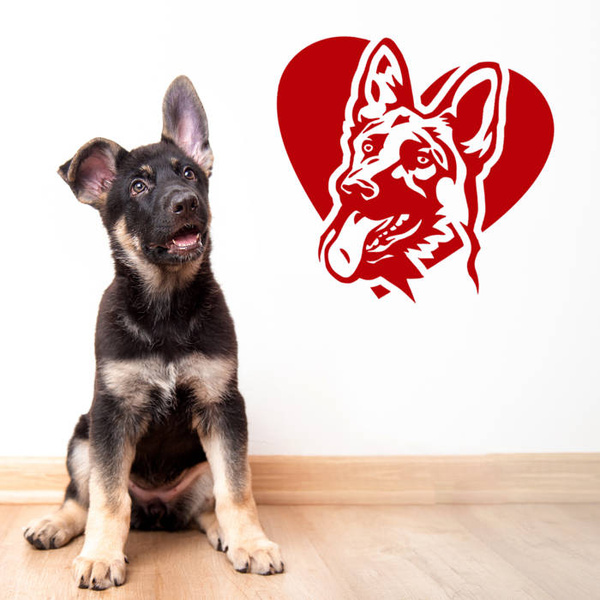 German Shepherd Love Dog wall decal Psiakrew