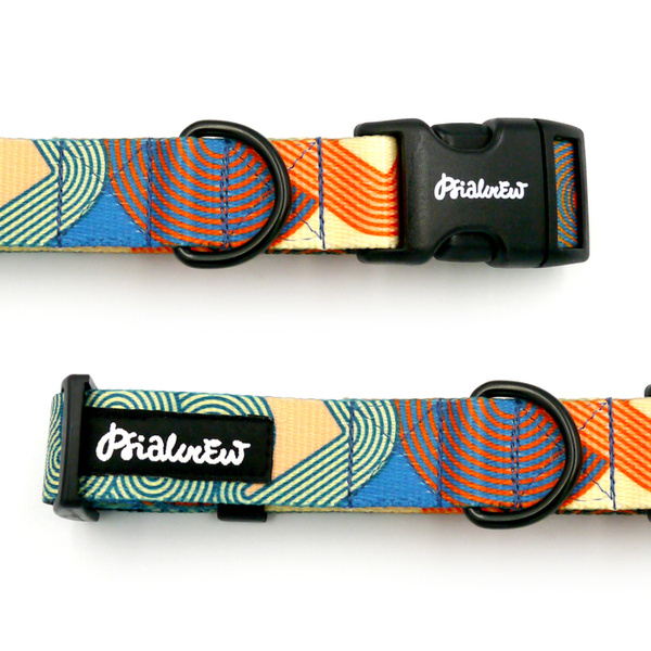 Dog Collar Psiakrew Geo Snake 2.5 cm wide, black extras