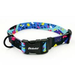 Dog Collar Psiakrew Terrazzo 2.5 cm, 1"  wide black extras