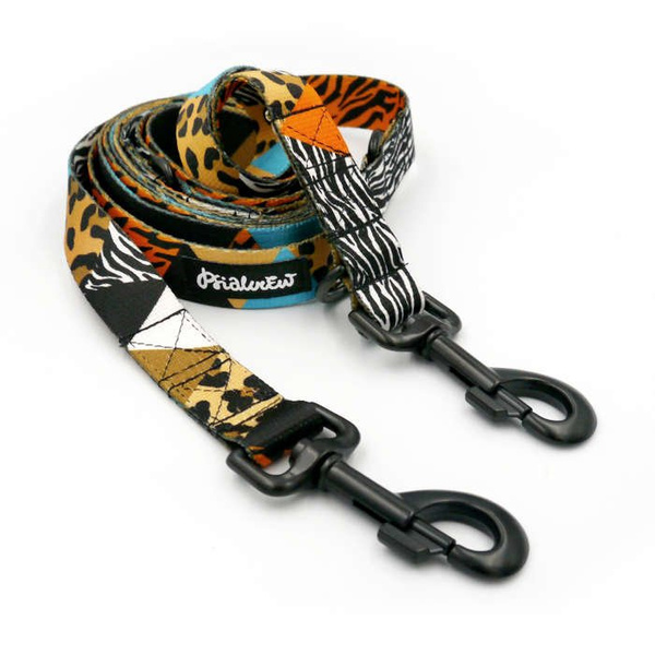 Dog Leash Wild Animals width 2.5 cm, 1"  wide, big black snap hook