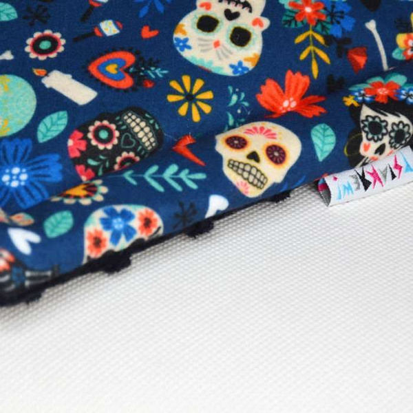 Koc dla psa Día de los Muertos mata, pled polar Minky