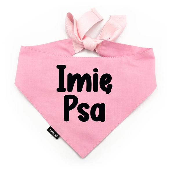 Bandana with the name of the Dog Psiakrew, personalized tied handkerchief, pink bandana scarf