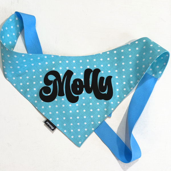 Personalized Turquoise Bandana with the name of the Dog Psiakrew