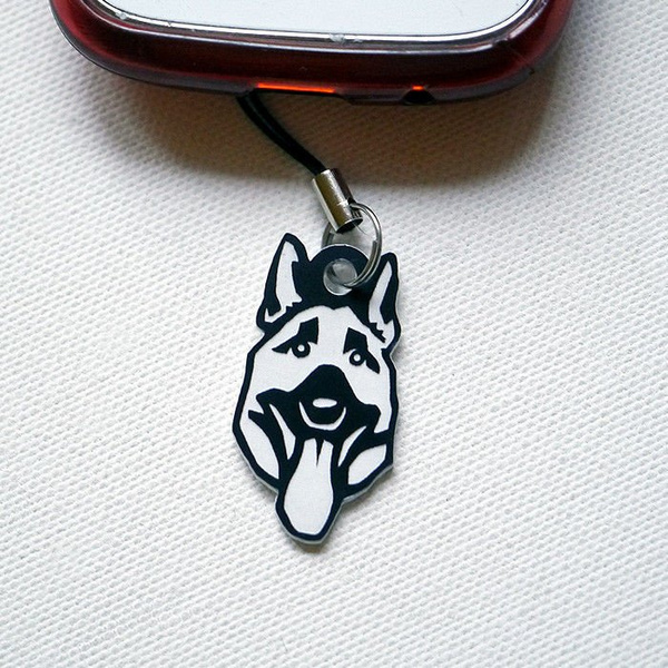 German Shepherd Dog pendant, phone tag, charms