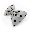 Grey Dog Bow Tie with black polka dots, elegant classic Psiakrew bow