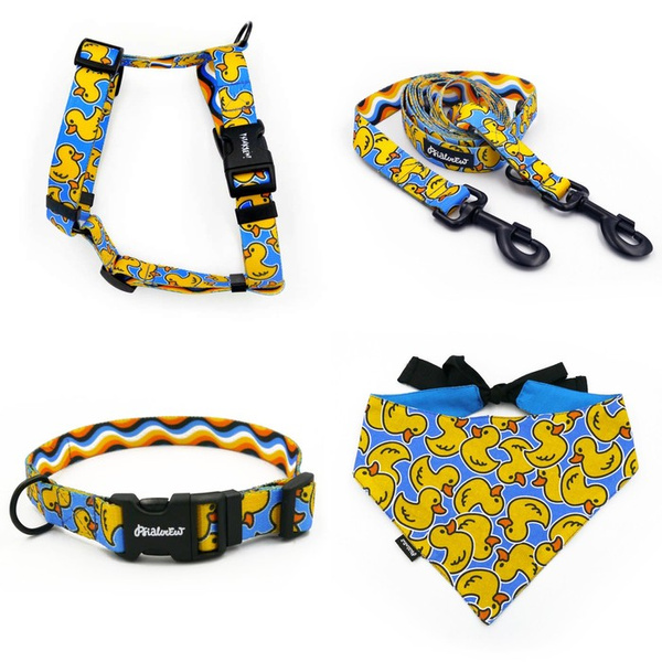 ZUBEHÖRSATZ. Großer Hund. Ducky Duck Psiakrew - Serie; Halsband, Geschirr, Leine, Bandana