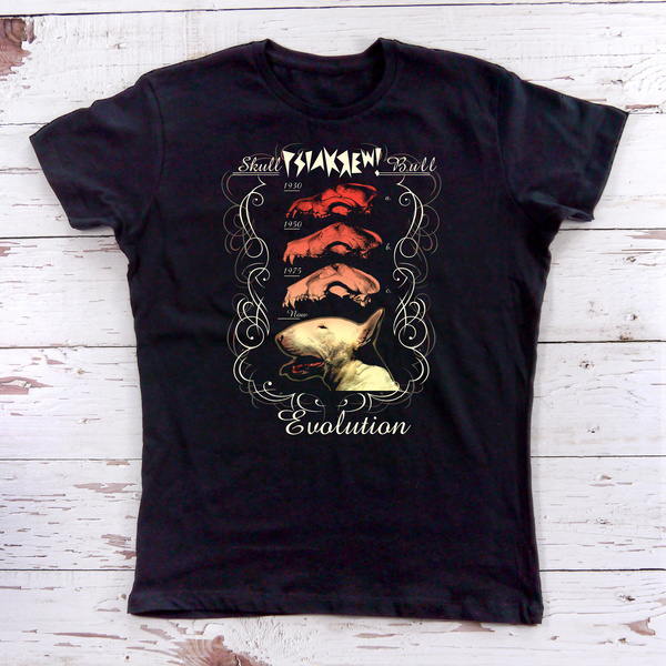 Psiakrew-T-Shirt für Damen Bullterrier Evolution Psiakrew