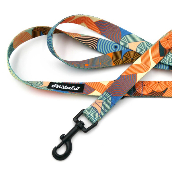 Walking leash for Dog Geo Snake Psiakrew, width 2 cm, black snap hook 6 cm