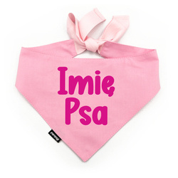 Bandana z imieniem Psa Psiakrew, personalizowana wiązana chusteczka, różowa apaszka