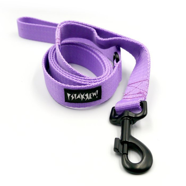 Dog Leash Lilac width 2.5 cm, 1"  wide, black snap hook 8cm