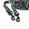 Long Dog Leash Tropical Monstera Psiakrew width 2 cm (0.78"), black snap hook 6 cm
