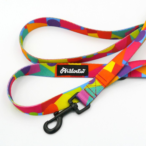 Walking leash for Dog Kaleidoscope Psiakrew, width 2 cm, black snap hook 6 cm