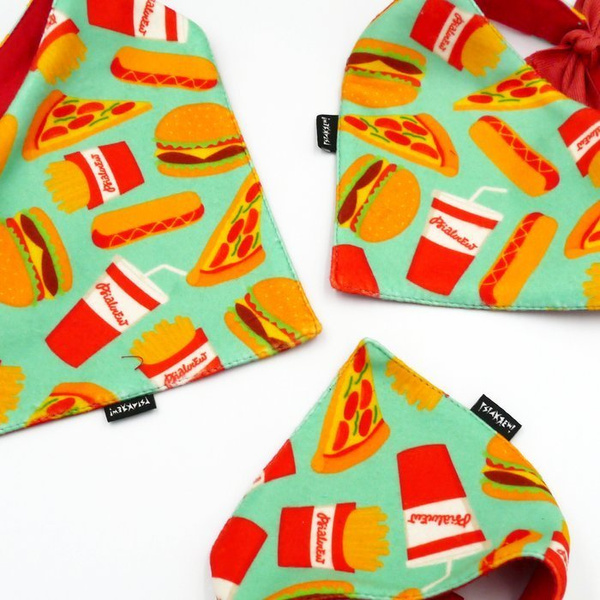 Premium Dog Bandana Doggy Foodie handkerchief style to tie around your pet’s neck