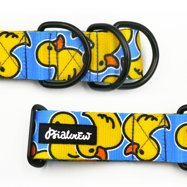 Half-choke collar Ducky Duck Psiakrew, 4 cm wide, medium and big dogs, black extras